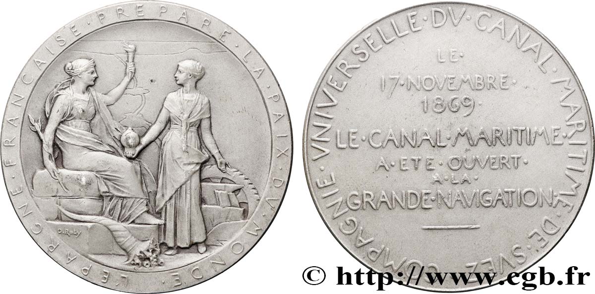 CANAUX ET TRANSPORTS FLUVIAUX Médaille, Compagnie universelle du canal maritime de Suez SUP