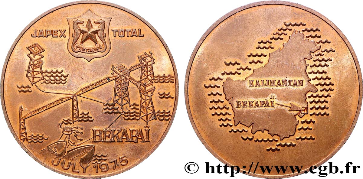 INDONESIA Médaille, Bekapaï, site d’exploitation pétrolière  XF