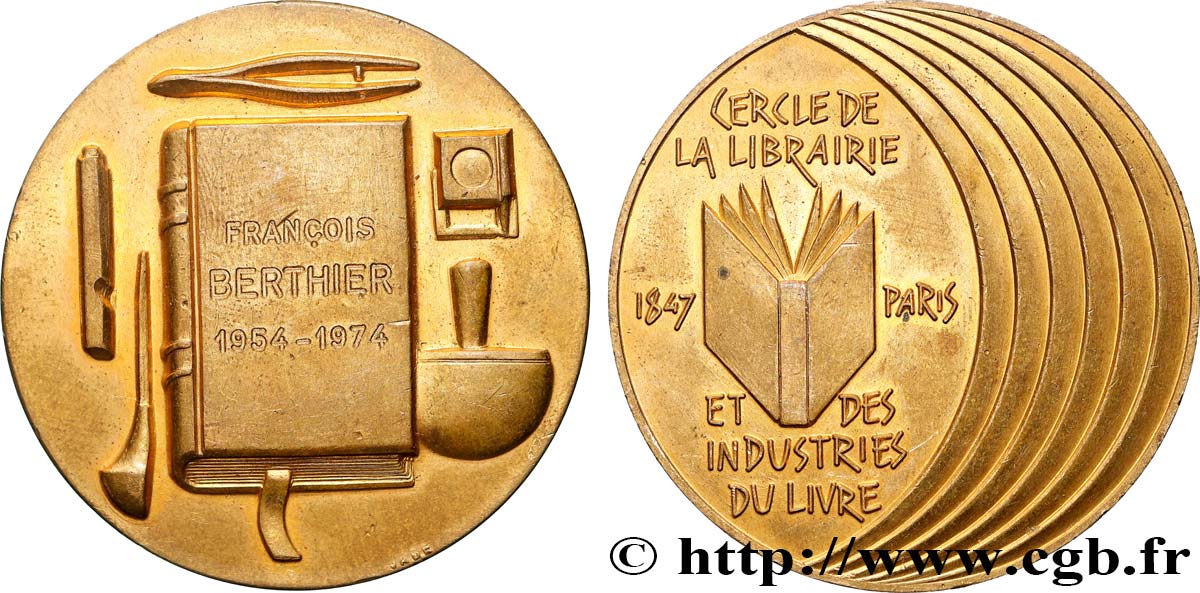 FUNFTE FRANZOSISCHE REPUBLIK Médaille, Cercle de la librairie et des industries du livre SS