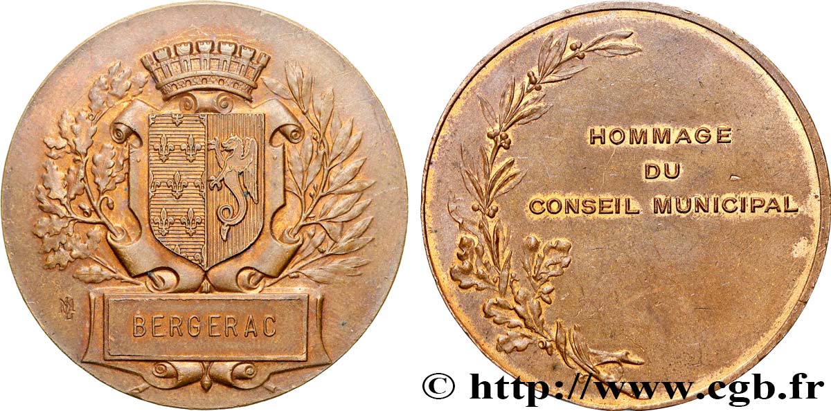CONSEIL GÉNÉRAL, DÉPARTEMENTAL OU MUNICIPAL - CONSEILLERS Médaille, Bergerac  TTB
