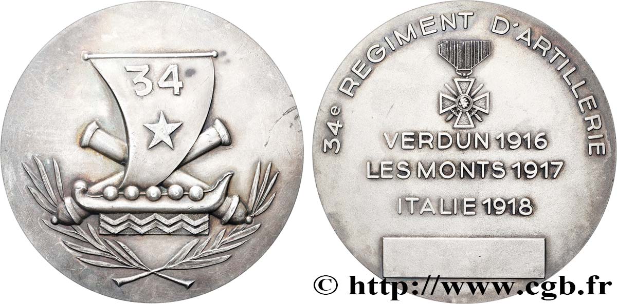 PRIZES AND REWARDS Médaille de récompense, 34e régiment d’artillerie XF
