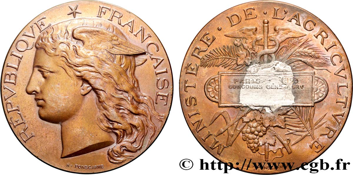 DRITTE FRANZOSISCHE REPUBLIK Médaille, Concours général agricole  SS