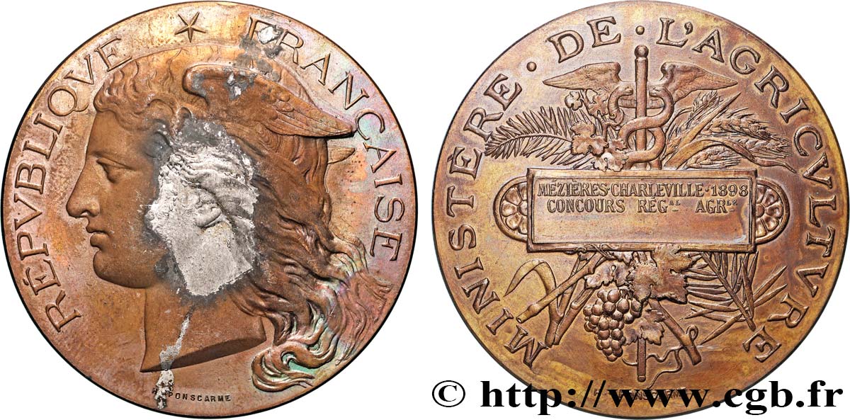 III REPUBLIC Médaille, Concours régional agricole XF/AU