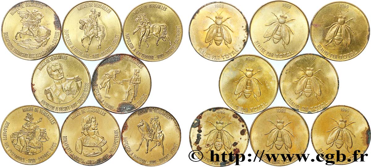 QUINTA REPUBBLICA FRANCESE Lot de 8 médailles, Musée de Versailles, Réalisé par total BB