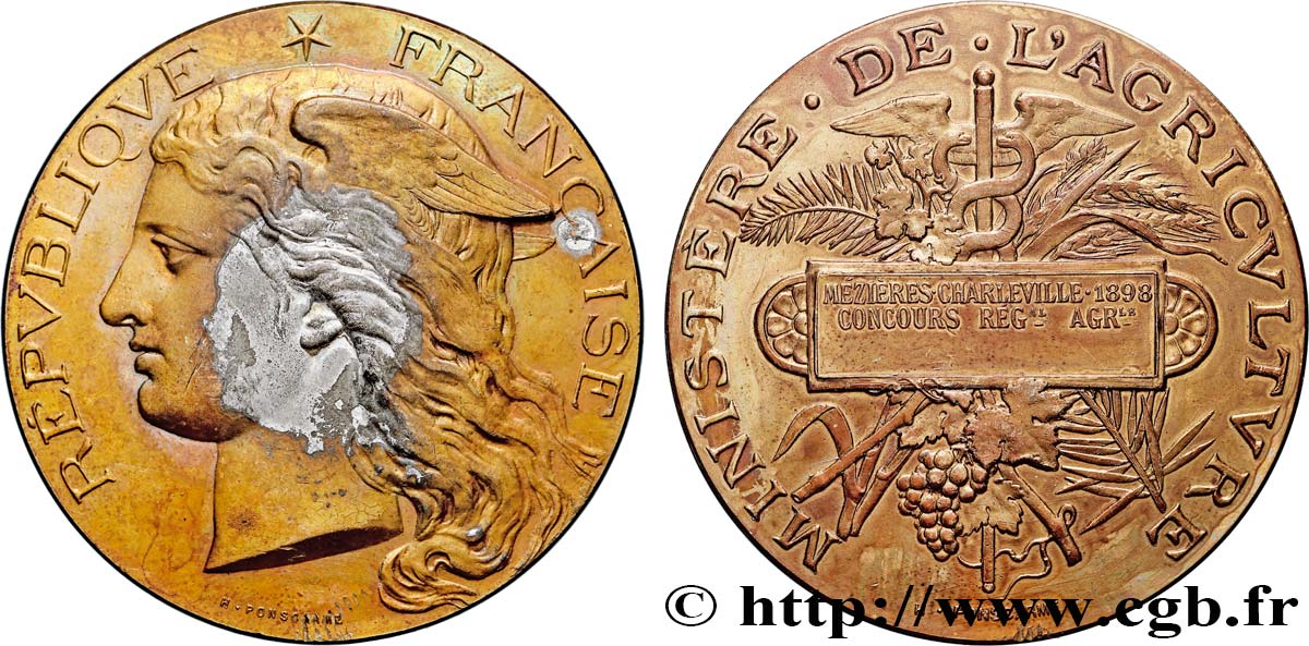 III REPUBLIC Médaille, Concours régional agricole XF/AU