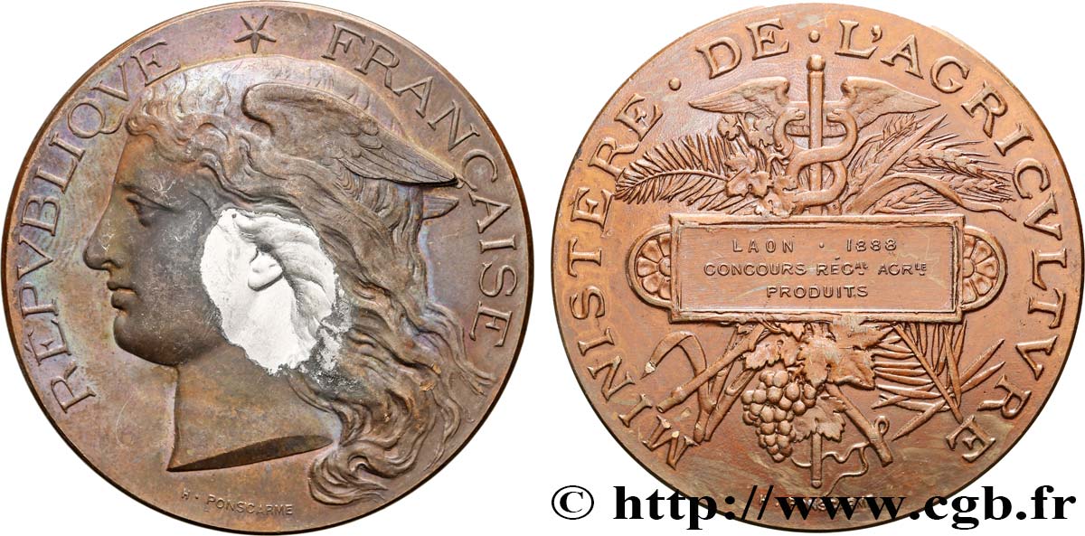 TROISIÈME RÉPUBLIQUE Médaille, Concours régional agricole, produits TTB/TTB+