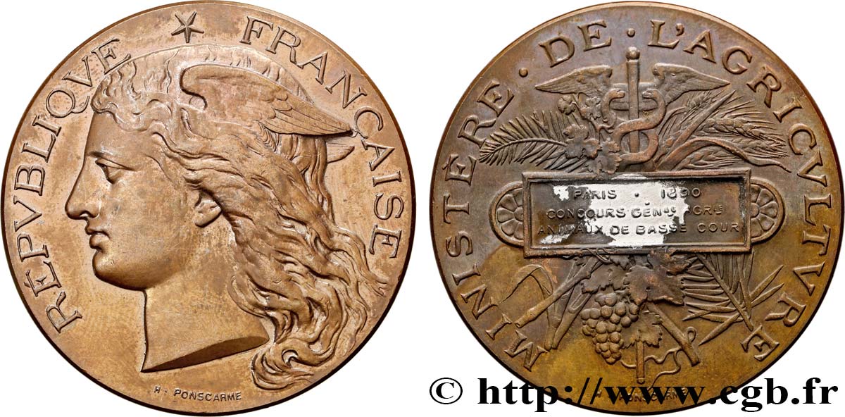 DRITTE FRANZOSISCHE REPUBLIK Médaille, Concours général agricole, animaux de basse cour fVZ/SS