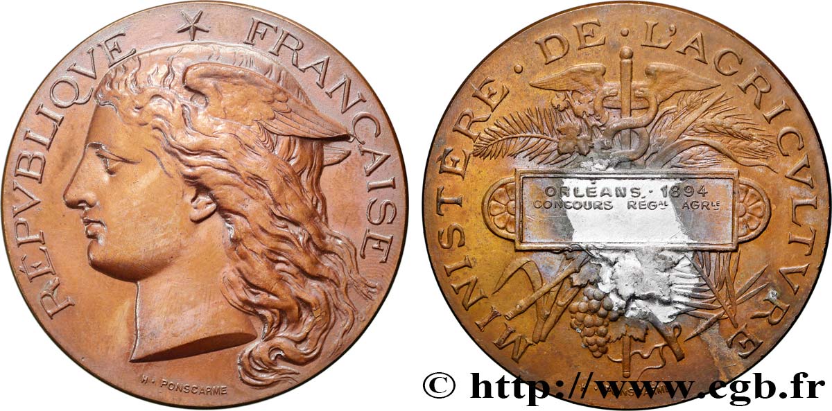 DRITTE FRANZOSISCHE REPUBLIK Médaille, Concours régional agricole fVZ/SS