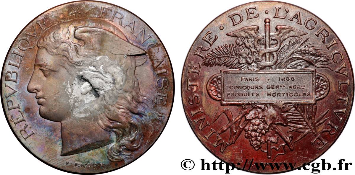 TERZA REPUBBLICA FRANCESE Médaille, Concours général agricole, produits horticoles BB/q.SPL