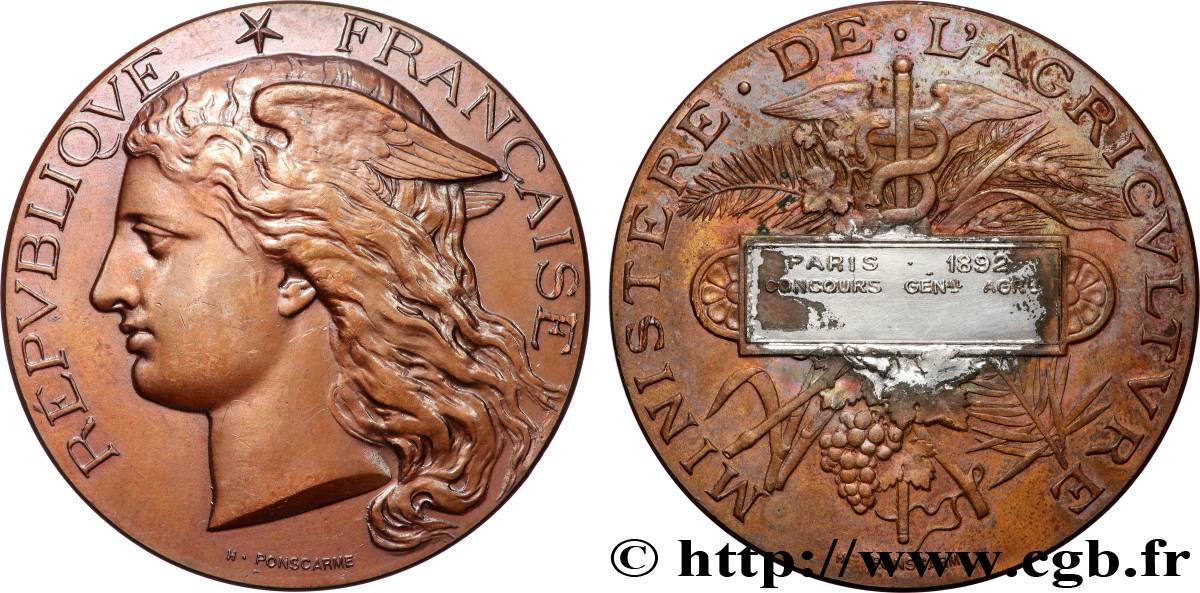 DRITTE FRANZOSISCHE REPUBLIK Médaille, Concours général agricole fVZ/SS