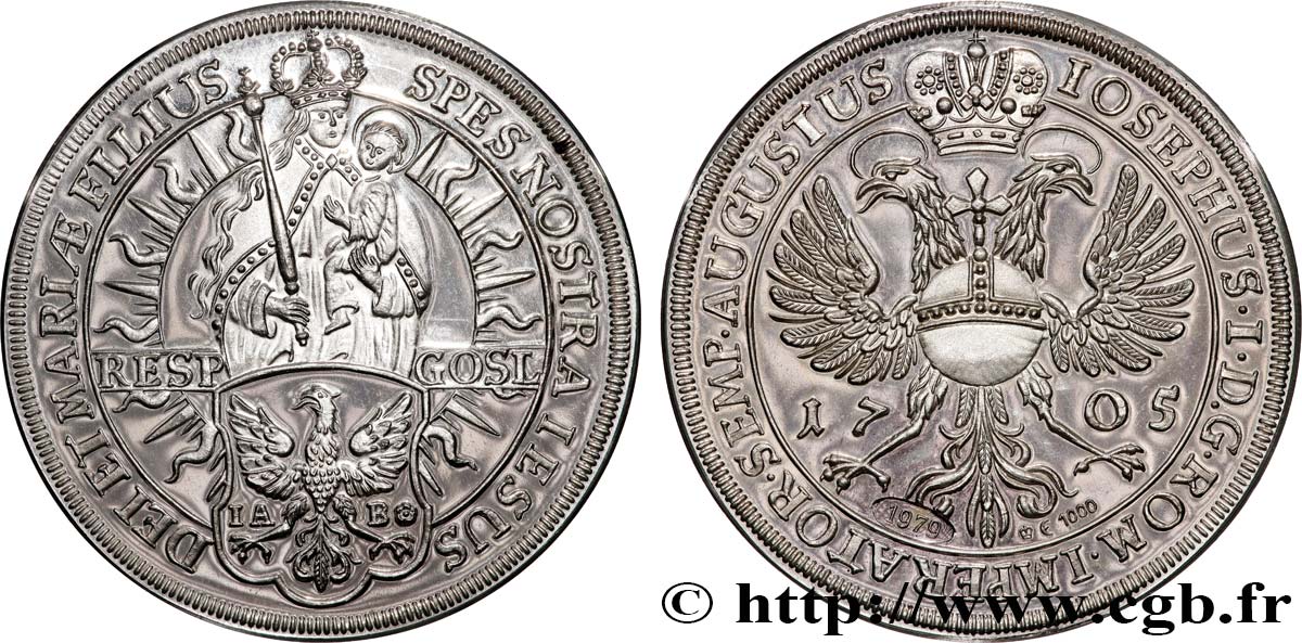 AUTRICHE - SAINT-EMPIRE ROMAIN GERMANIQUE - JOSEPH Ier Médaille, Reproduction d’1/2 Reichstaler BE