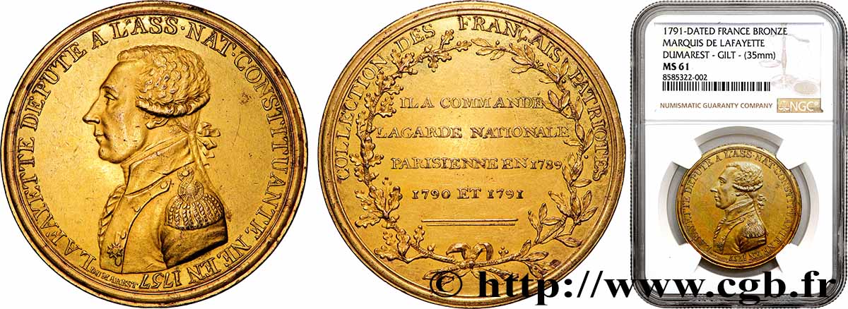 CONSTITUTION - ASSEMBLÉE NATIONALE Médaille du député, Marquis de Lafayette SUP61