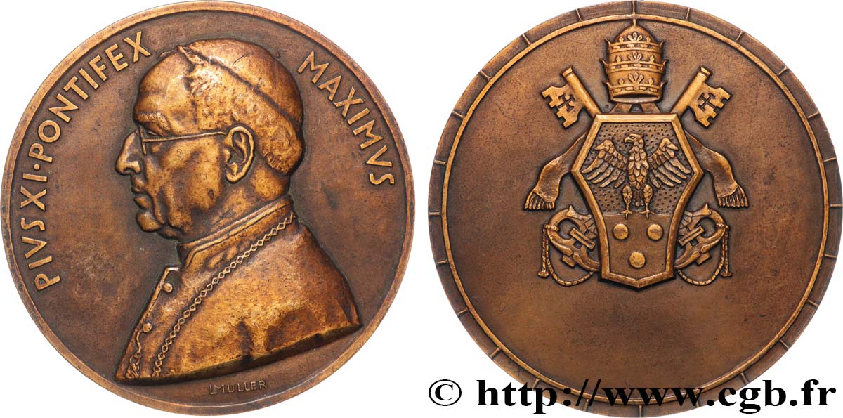 VATICANO - PIE XI (Achille Ratti) Médaille, Pie XI MBC