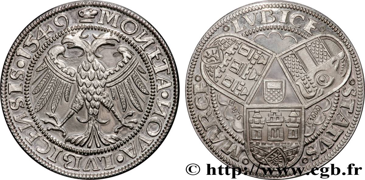 ALLEMAGNE - VILLE LIBRE DE LÜBECK Médaille, Reproduction Mark Lübeck  BE