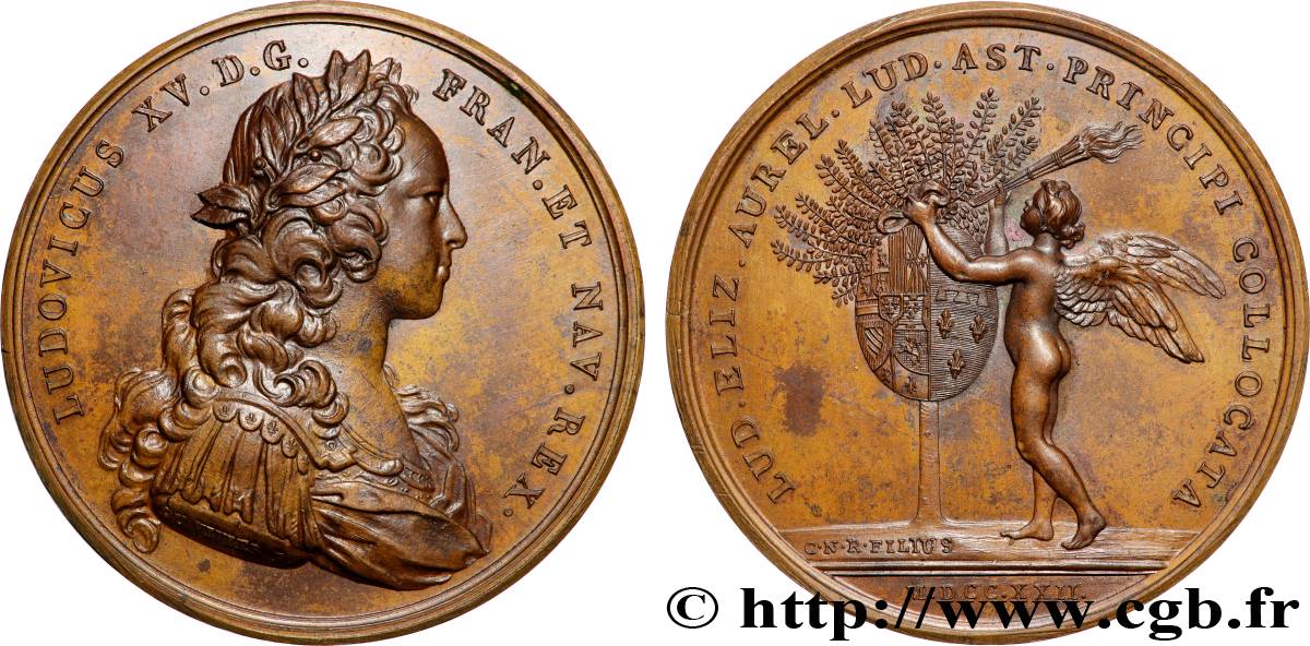 LOUIS XV DIT LE BIEN AIMÉ Médaille, Mariage de Mademoiselle de Montpensier et le prince des Asturies SPL