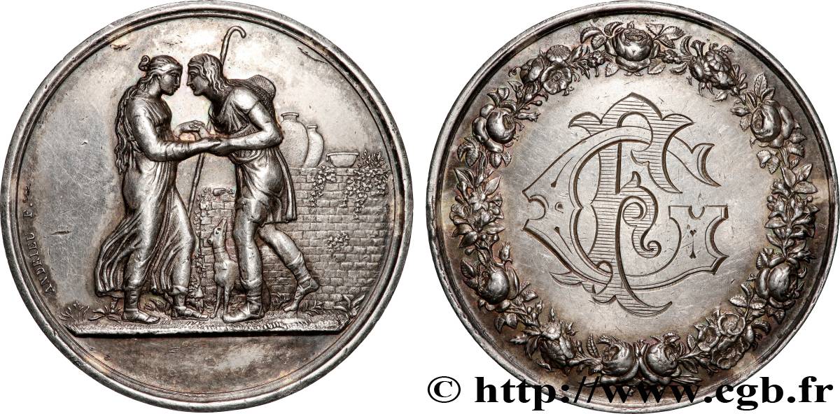 AMOUR ET MARIAGE Médaille de mariage, Jacob et Rachel, Stéphanie Napoléon et le Prince Louis de Bade TTB