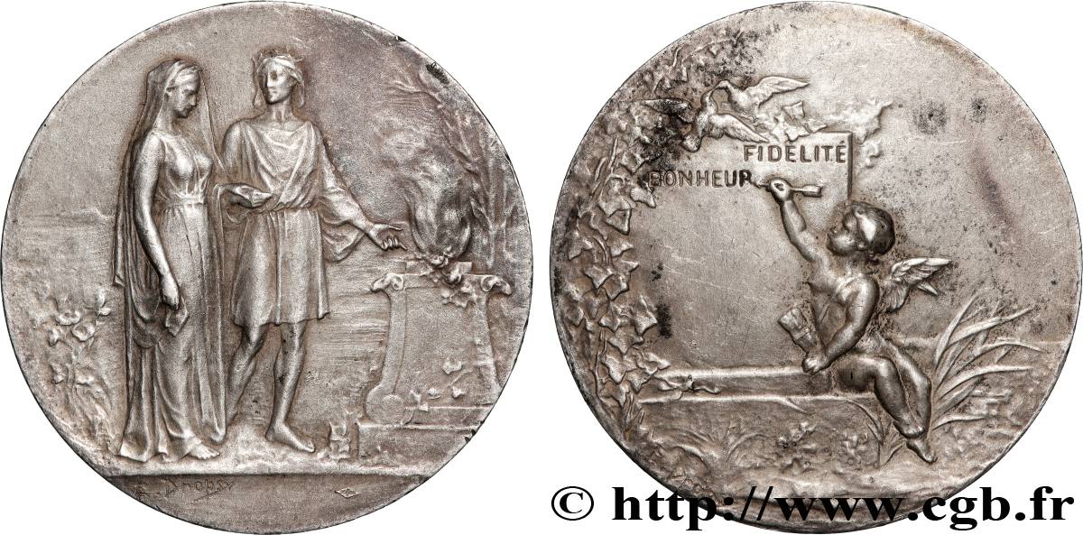 AMOUR ET MARIAGE Médaille de mariage, Fidélité et Bonheur MBC+