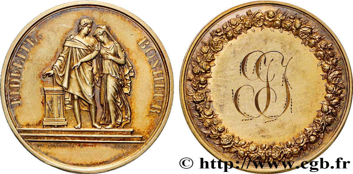AMOUR ET MARIAGE Médaille de mariage, Fidélité et Bonheur SUP