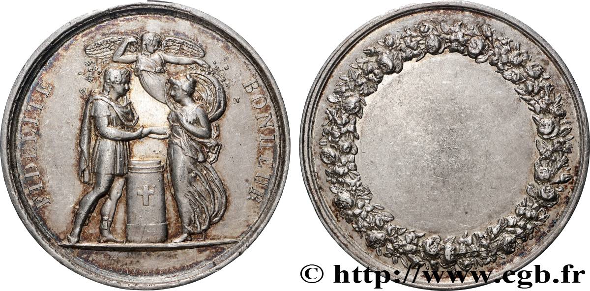 AMOUR ET MARIAGE Médaille de mariage, Fidélité et Bonheur TTB+