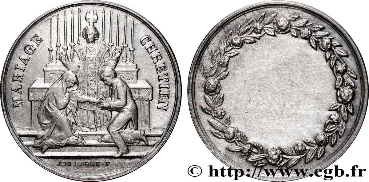 AMOUR ET MARIAGE Médaille, Mariage chrétien TTB+