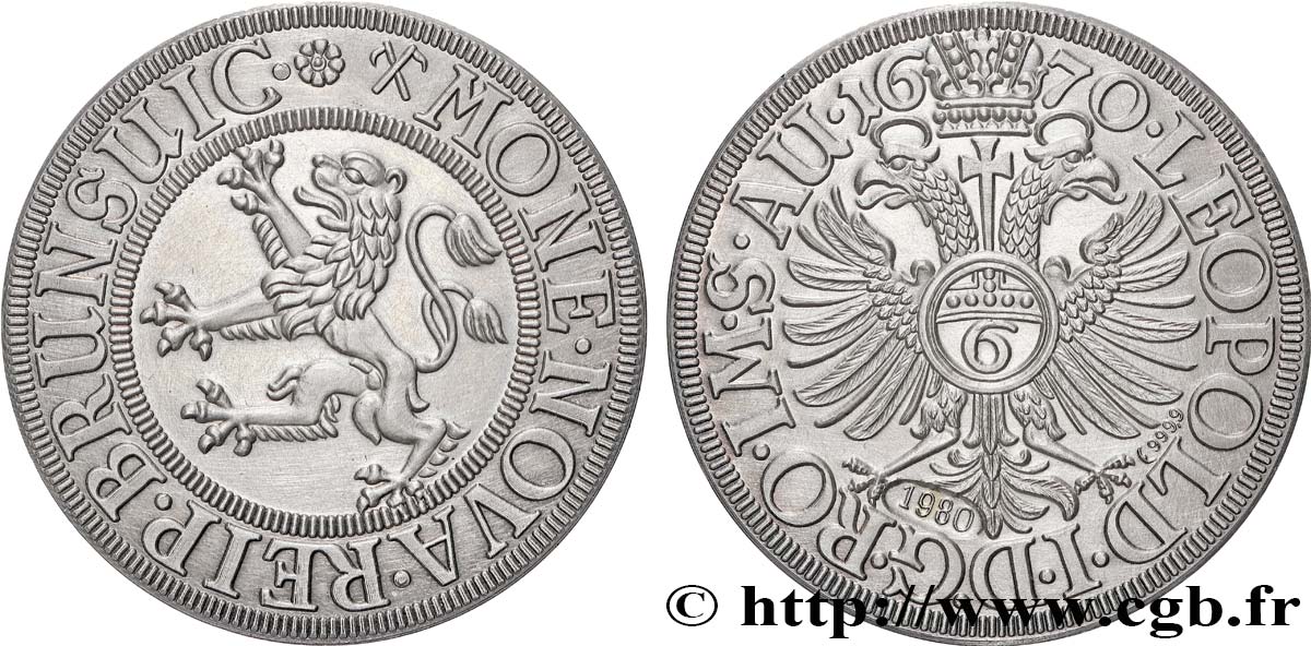 SAINT-EMPIRE ROMAIN GERMANIQUE - AUTRICHE - LÉOPOLD Ier Médaille, Reproduction du quart de Reichstaler BE
