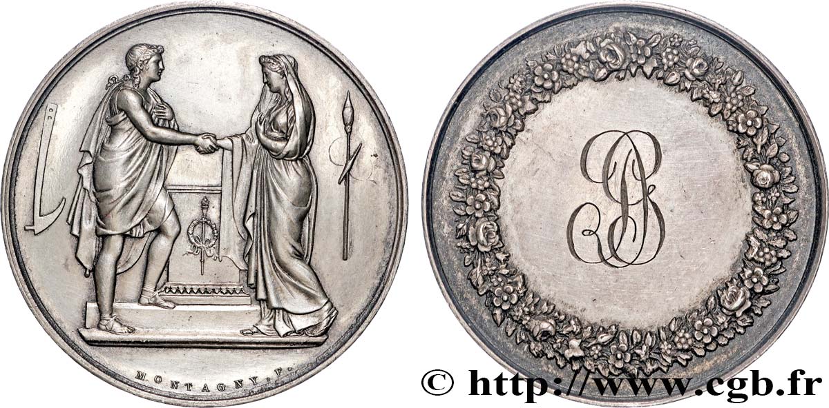 AMOUR ET MARIAGE Médaille de mariage, Couple antique TTB+