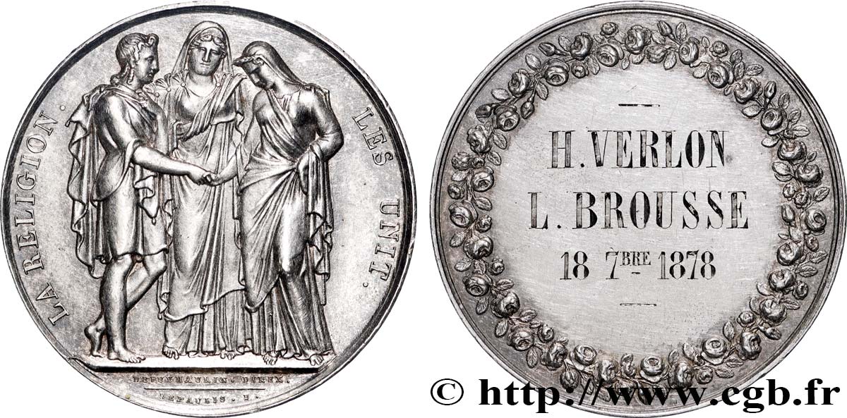 AMOUR ET MARIAGE Médaille de mariage, La Religion les unit AU