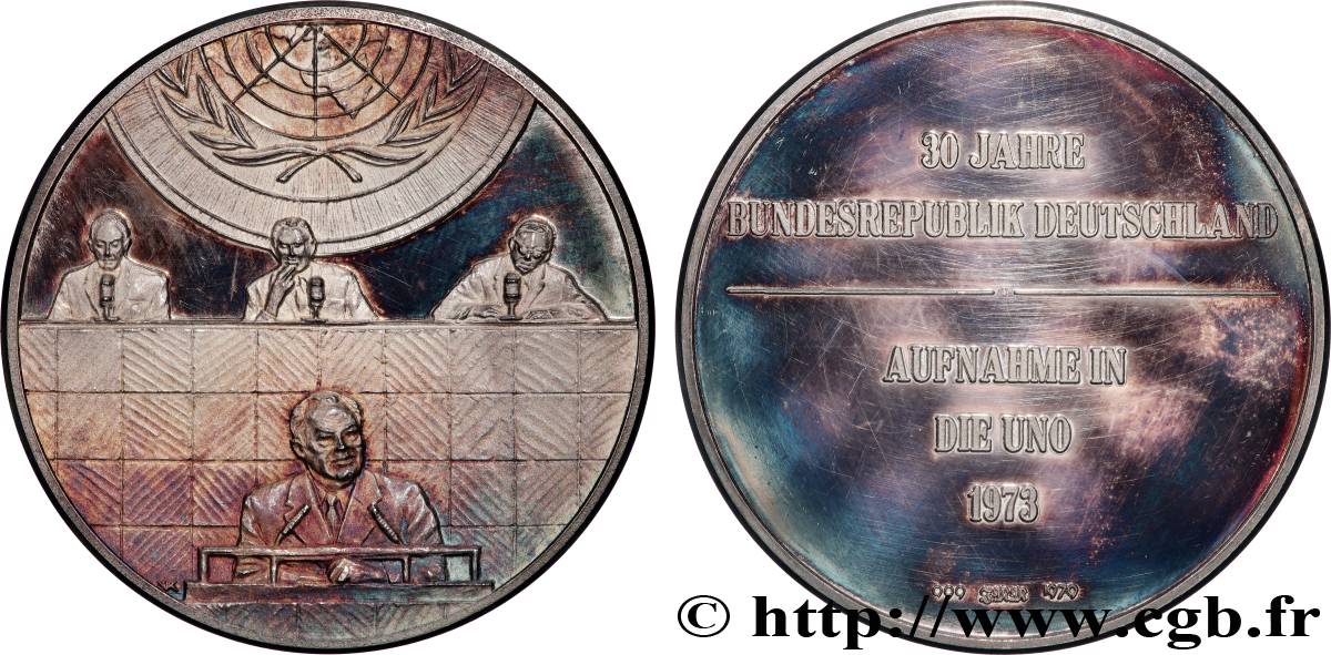 RÉPUBLIQUE FÉDÉRALE D ALLEMAGNE Médaille, Admission à l’ONU BE