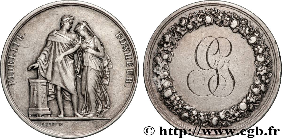 AMOUR ET MARIAGE Médaille de mariage, Fidélité et Bonheur MBC