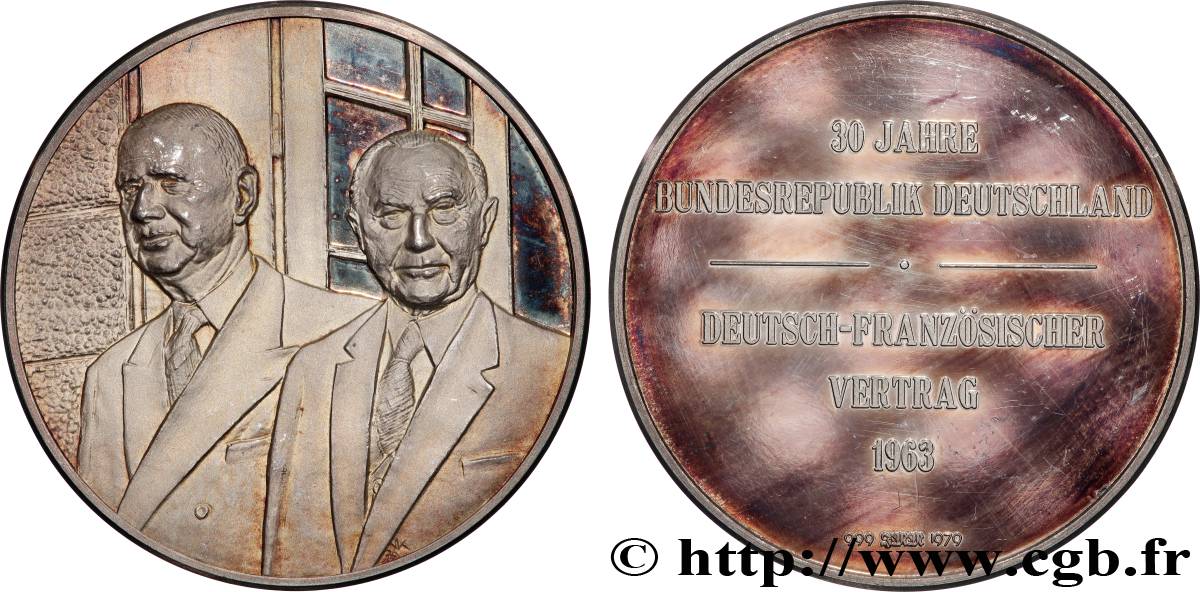 RÉPUBLIQUE FÉDÉRALE D ALLEMAGNE Médaille, Traité franco-allemand  Prueba