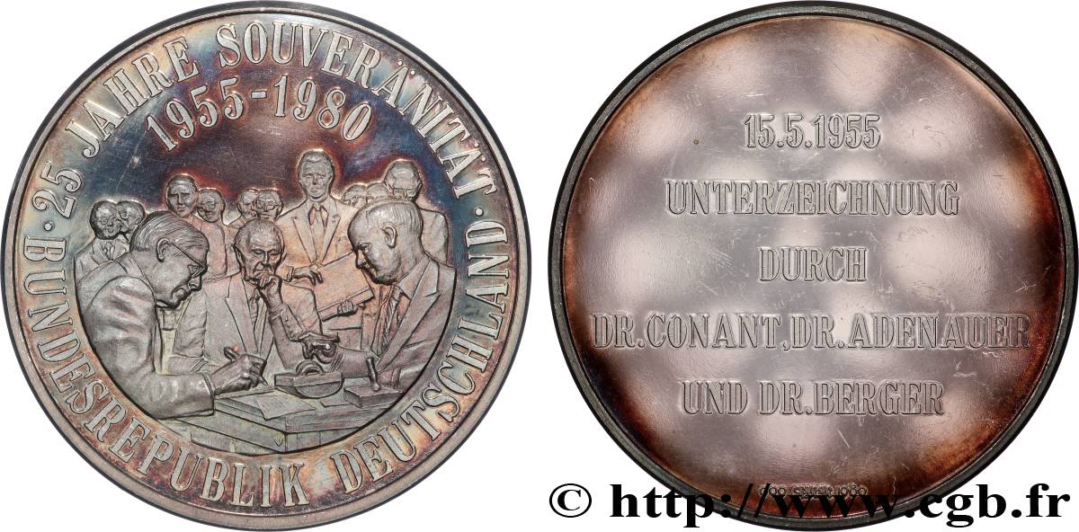 RÉPUBLIQUE FÉDÉRALE D ALLEMAGNE Médaille, 25 ans de souveraineté de la République Fédérale d Allemagne BE