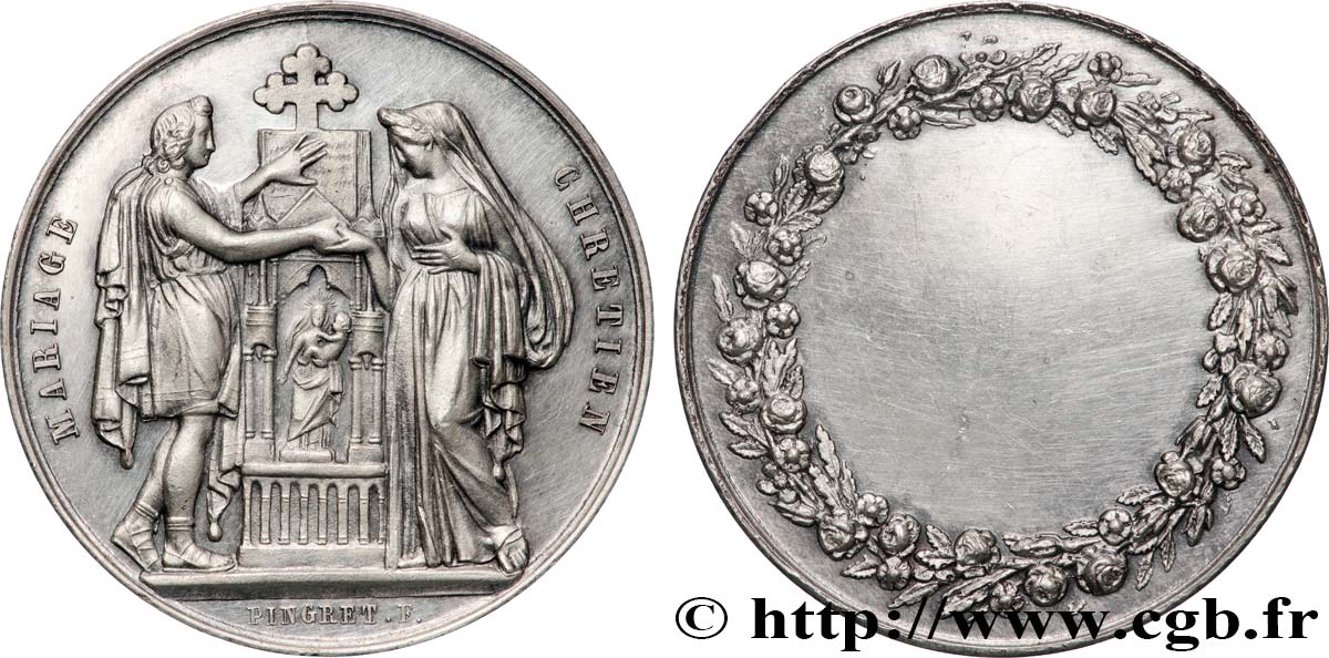 AMOUR ET MARIAGE Médaille, Mariage chrétien TTB+