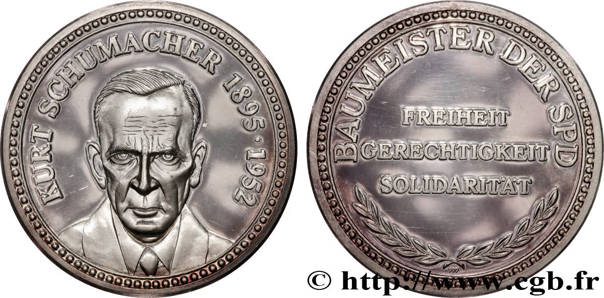 RÉPUBLIQUE FÉDÉRALE D ALLEMAGNE Médaille, Kurt Schumacher BE