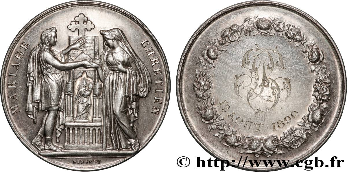 AMOUR ET MARIAGE Médaille, Mariage chrétien SUP/TTB+