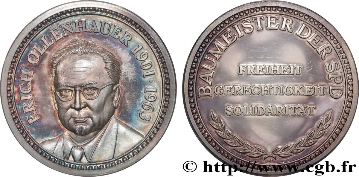 RÉPUBLIQUE FÉDÉRALE D ALLEMAGNE Médaille, Erich Ollenhauer Proof set