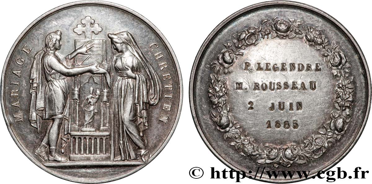 AMOUR ET MARIAGE Médaille, Mariage chrétien TTB+/TTB