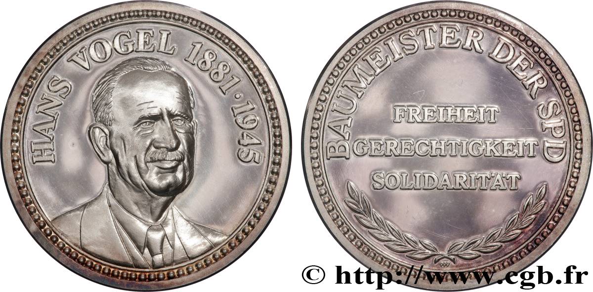 RÉPUBLIQUE FÉDÉRALE D ALLEMAGNE Médaille, Hans Vogel BE