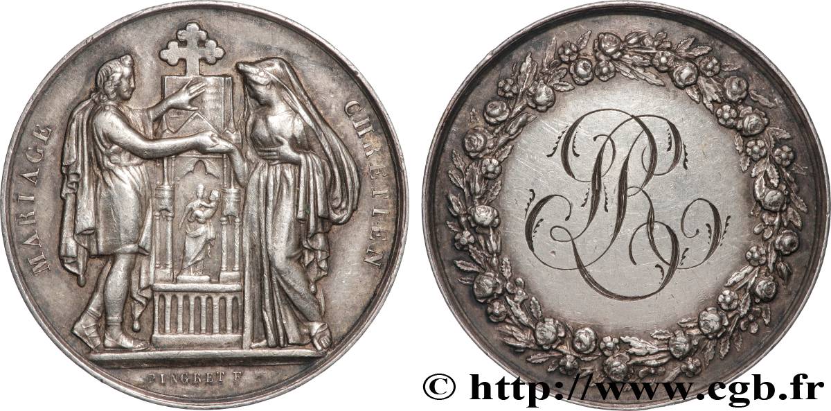 AMOUR ET MARIAGE Médaille, Mariage chrétien TTB