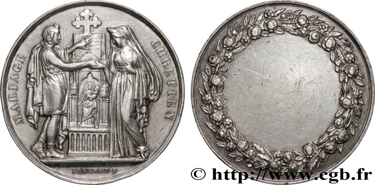 AMOUR ET MARIAGE Médaille, Mariage chrétien TTB