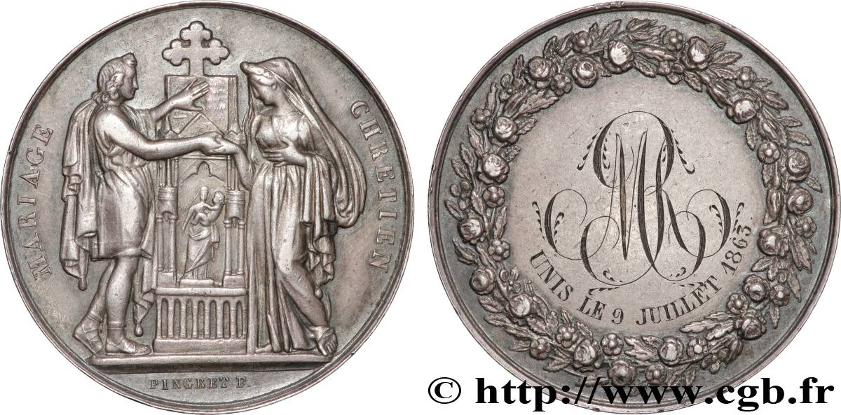 AMOUR ET MARIAGE Médaille, Mariage chrétien TTB+