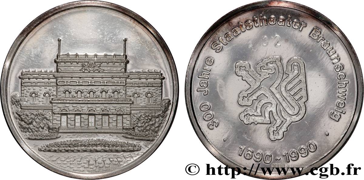 RÉPUBLIQUE FÉDÉRALE D ALLEMAGNE Médaille, Tricentenaire du Staatstheater Braunschweig BE