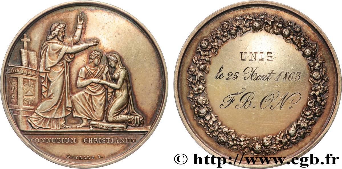 AMOUR ET MARIAGE Médaille de mariage, Connubium Christianum TTB+
