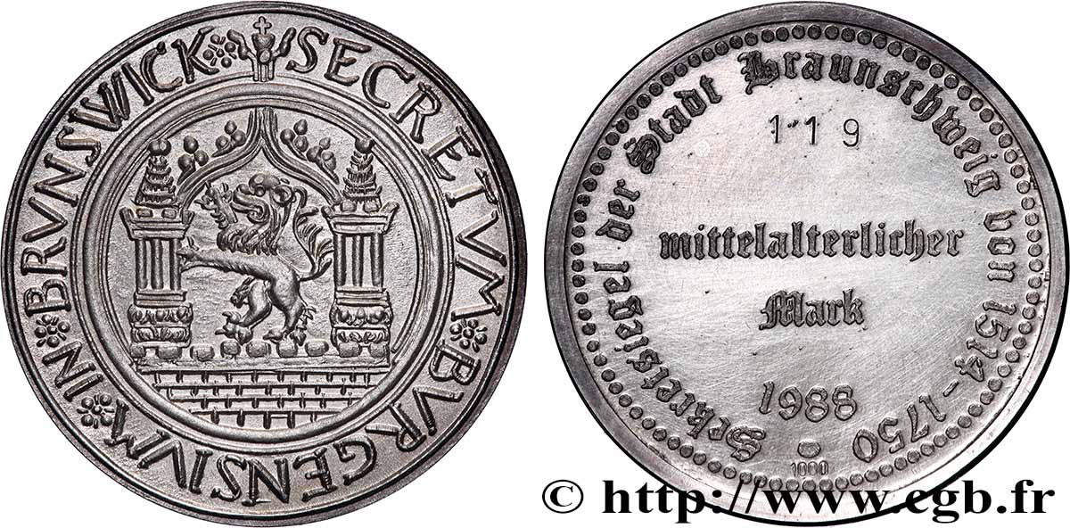 ALLEMAGNE - BRUNSWICK Médaille, Sceau secret de Brunswick SUP+/SUP