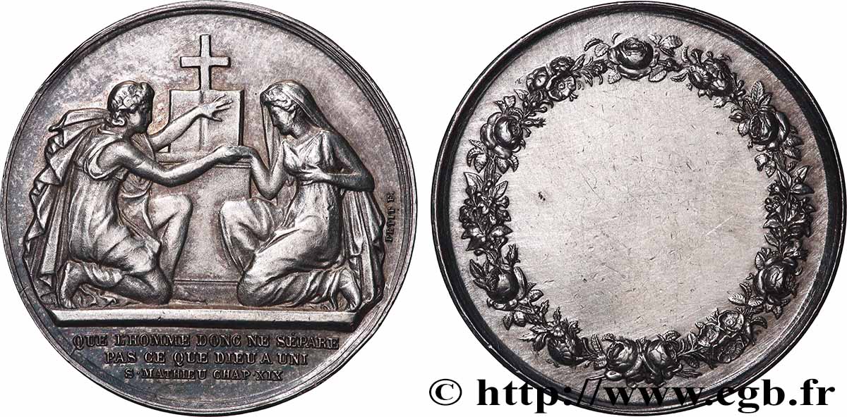 AMOUR ET MARIAGE Médaille de mariage TTB+