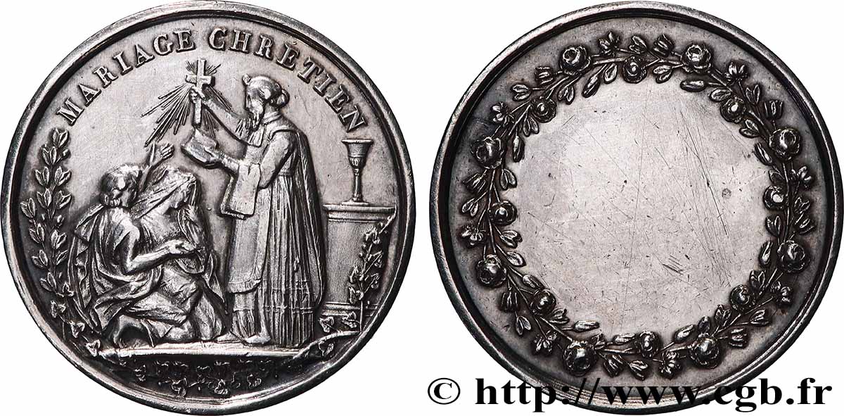 AMOUR ET MARIAGE Médaille, Mariage chrétien TTB+