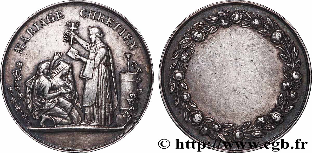 AMOUR ET MARIAGE Médaille, Mariage chrétien TTB+