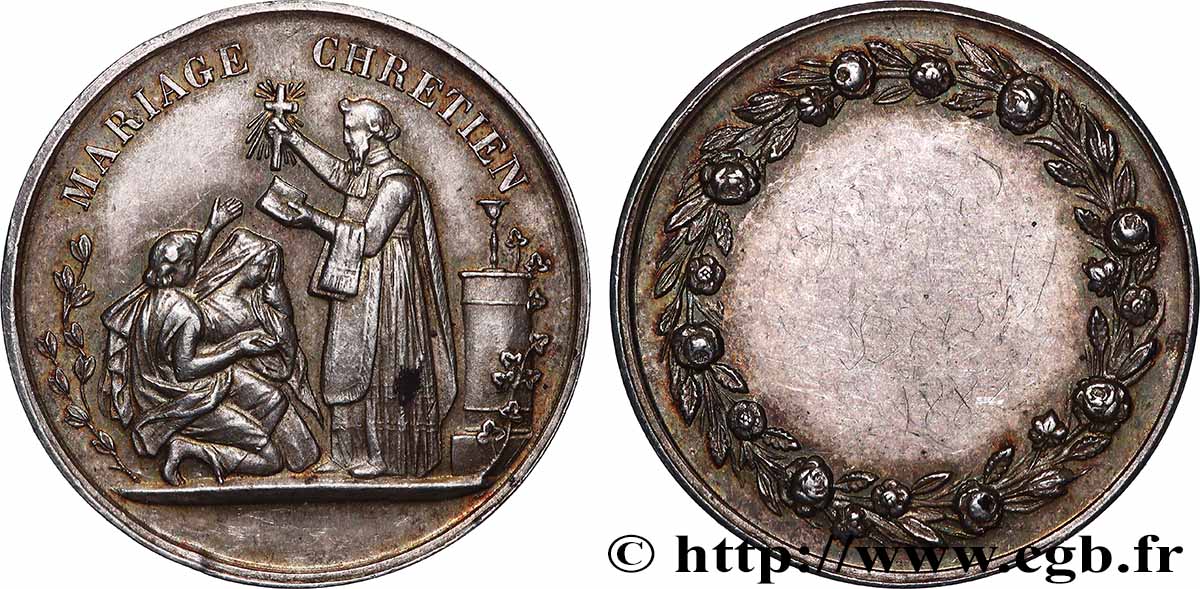 AMOUR ET MARIAGE Médaille, Mariage chrétien TTB+
