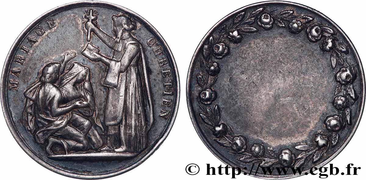 AMOUR ET MARIAGE Médaille, Mariage chrétien TTB