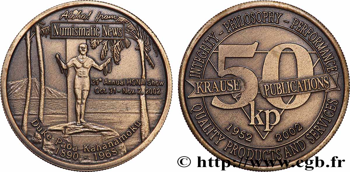 HAWAII Médaille, Duke Kahanamoku VZ