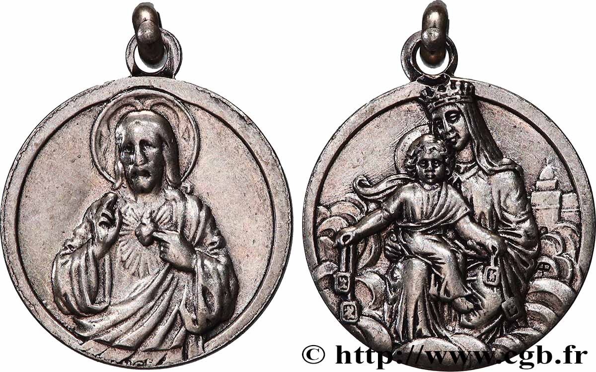 MÉDAILLES RELIGIEUSES Médaille, Sacré-Coeur de Jésus AU